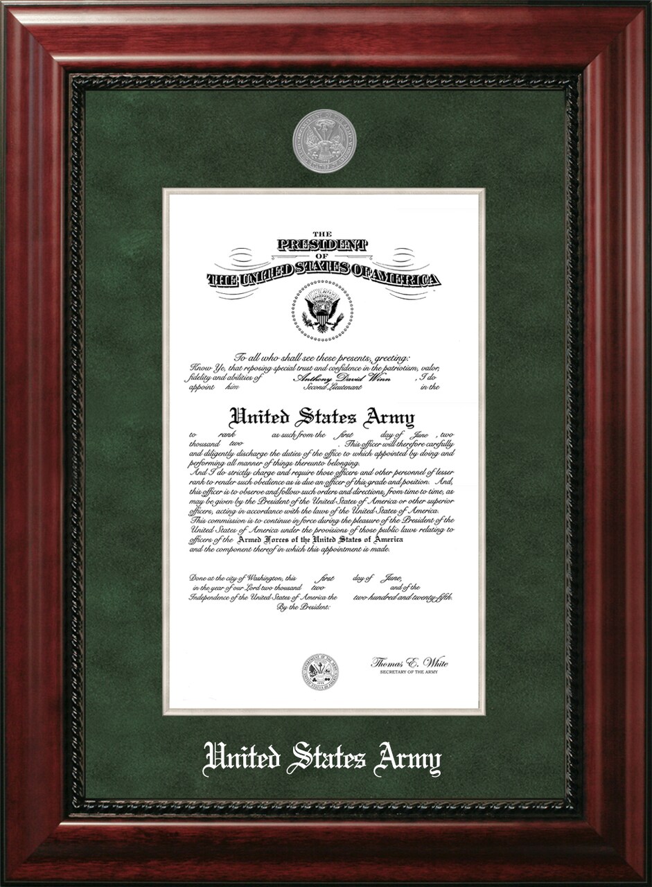 Patriot Frames Army 10x14 Certificate Executive Frame with Silver Medallion